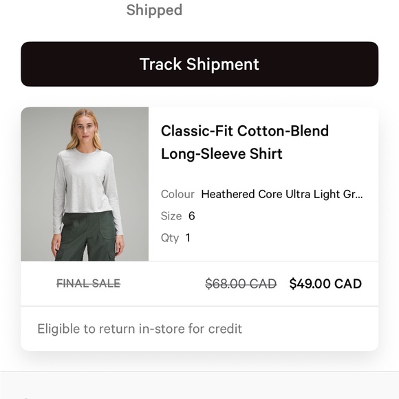 Lululemon grey classic fit cotton Long Sleeve Top 8 - Picture 2 of 4